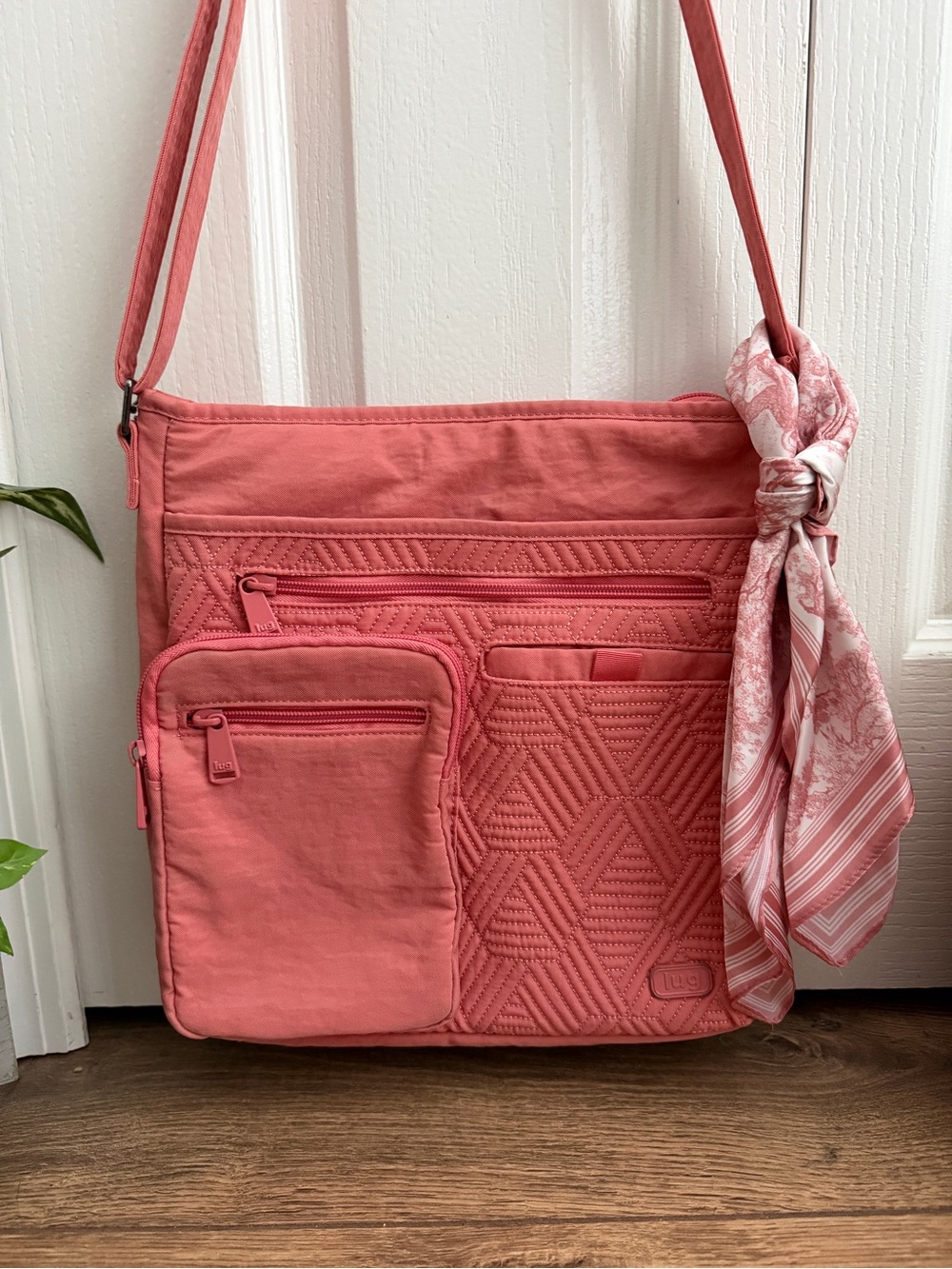 Lug Coral RFID Monorail 3 in 1 Quilted Convertible Crossbody Backpack Bag